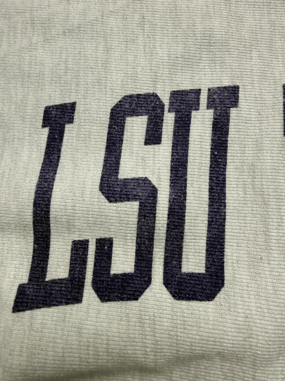 LSU Tigers Sweatshirt Mens Large Gray NCAA Football Champion Reverse Weave